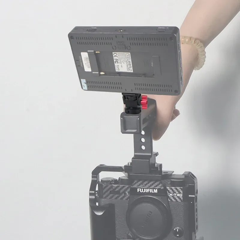 Mini support de montage pour moniteur, tête de trépied avec adaptateur pour sabot porte-accessoires, pivotant et inclinable, réglable pour lampe de remplissage, microphone et flash 5