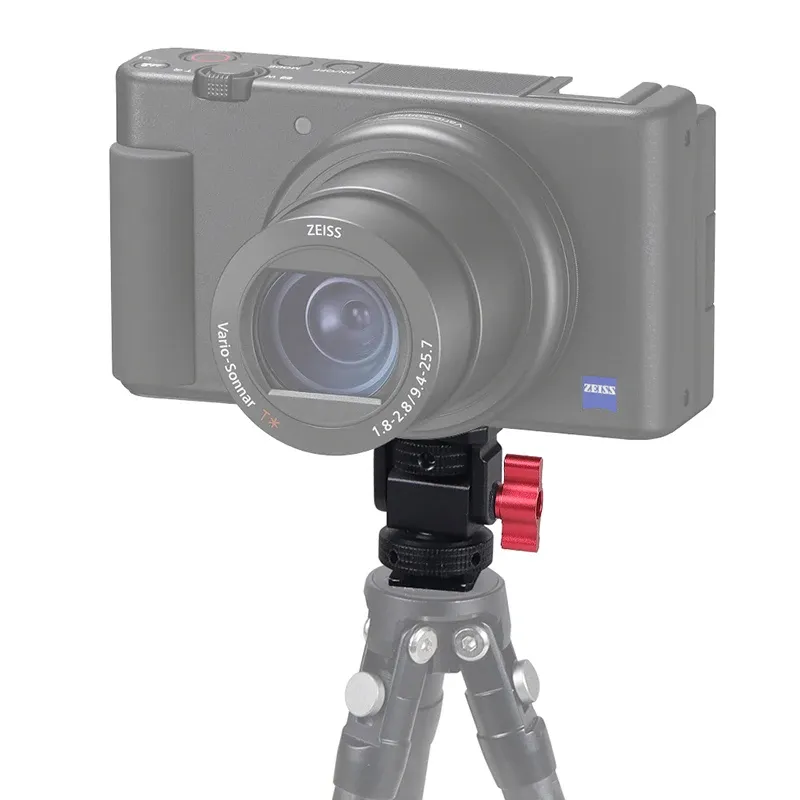 Mini support de montage pour moniteur, tête de trépied avec adaptateur pour sabot porte-accessoires, pivotant et inclinable, réglable pour lampe de remplissage, microphone et flash 6