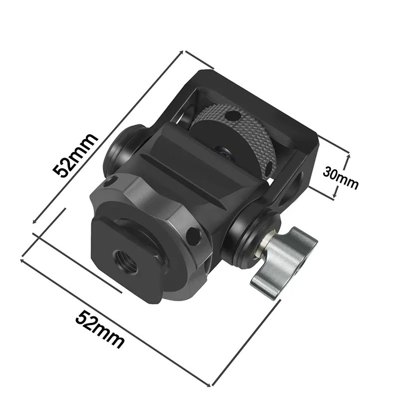 Mini support de montage pour moniteur, tête de trépied avec adaptateur pour sabot porte-accessoires, pivotant et inclinable, réglable pour lampe de remplissage, microphone et flash 10
