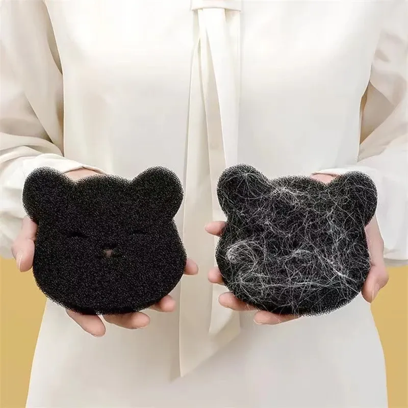 4/8 pièces Boules de lavage en forme d'ours, attrape-peluches réutilisable, éliminateur de poils d'animaux, éponge de nettoyage pour vêtements, canapé, chat, chien, maison - Image 1