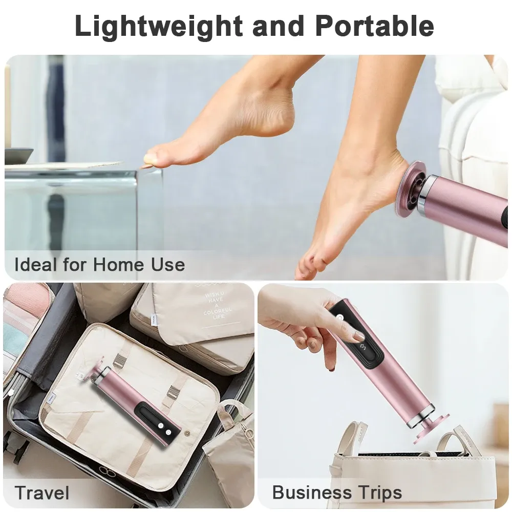 Machine électrique sans fil pour éliminer les callosités des pieds, outil de pédicure rechargeable pour l'élimination des peaux mortes et des cuticules, avec sable de remplacement 5