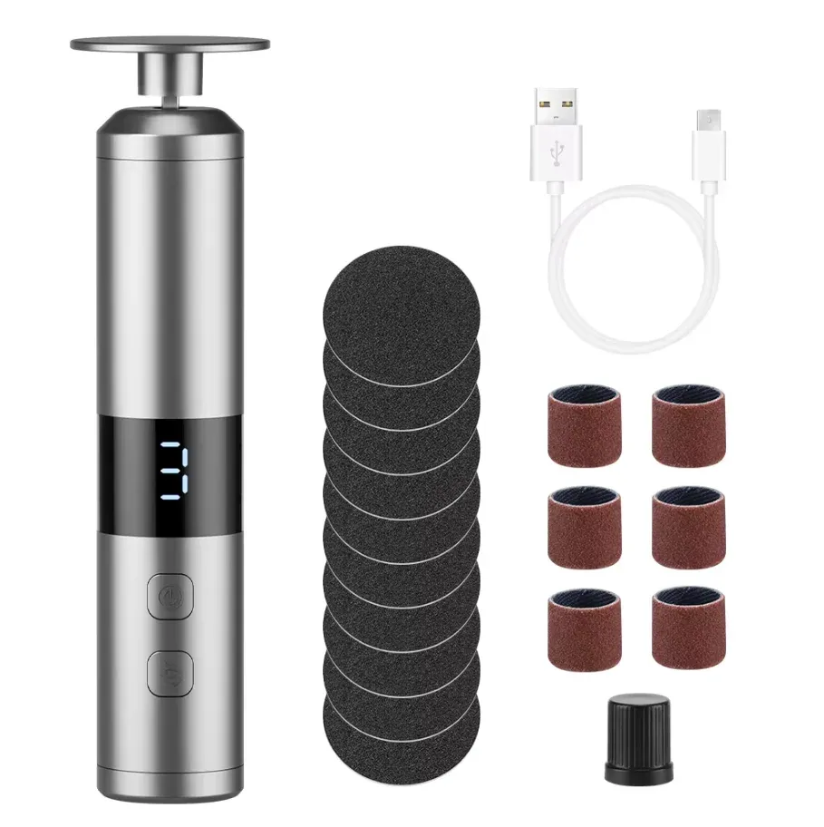 Machine électrique sans fil pour éliminer les callosités des pieds, outil de pédicure rechargeable pour l'élimination des peaux mortes et des cuticules, avec sable de remplacement 11