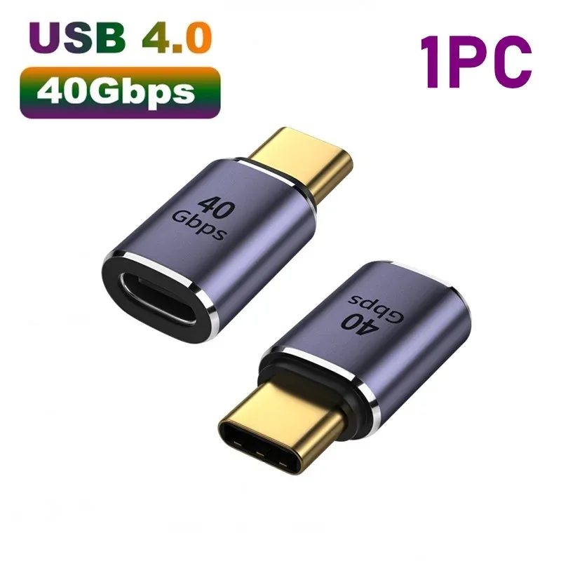 Adaptateur USB 4.0 40 Gbps, coudé à 90 degrés, USB-C mâle vers femelle, charge rapide 100 W pour ordinateurs portables MacBook 10