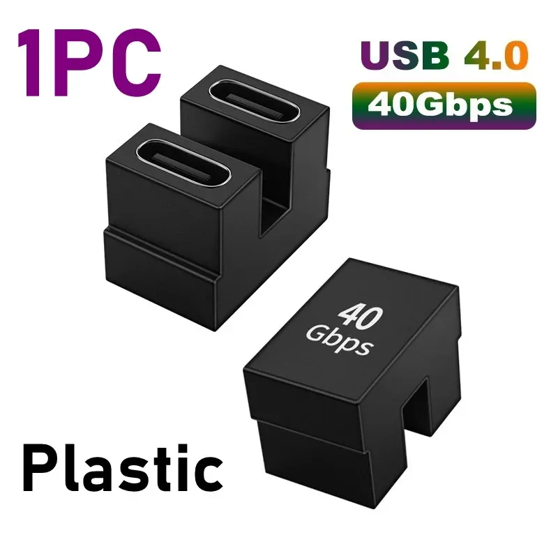 Adaptateur USB 4.0 40 Gbps, coudé à 90 degrés, USB-C mâle vers femelle, charge rapide 100 W pour ordinateurs portables MacBook 12