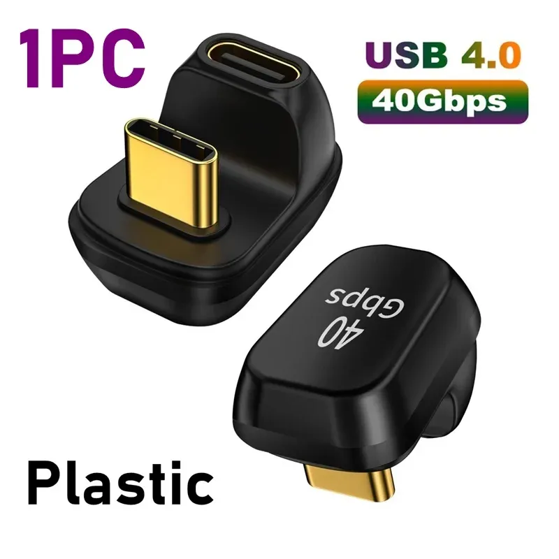 Adaptateur USB 4.0 40 Gbps, coudé à 90 degrés, USB-C mâle vers femelle, charge rapide 100 W pour ordinateurs portables MacBook 13