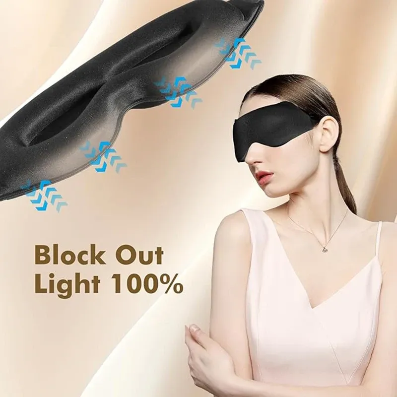 Masque de sommeil lesté 3D pour dormir sur le côté, pour hommes et femmes, sans pression sur les yeux, occultation totale et doux confort 3