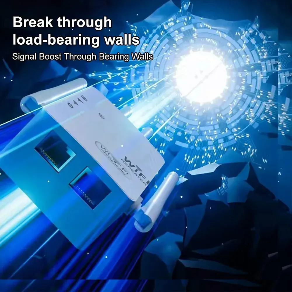 Kebidumei Répéteur WiFi sans fil 1200 Mbps double bande 2,4 GHz / 5 GHz 802.11ac 4