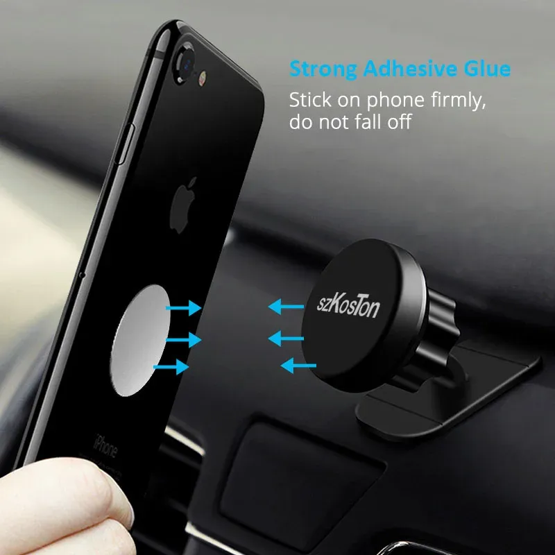 Support magnétique de téléphone pour voiture, support universel en métal à fixer sur le tableau de bord ou le bureau 5