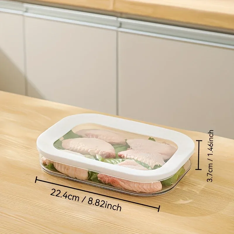 Récipients de stockage empilables pour réfrigérateur avec couvercles transparents, pour viandes, charcuterie, fromages et repas préparés 8