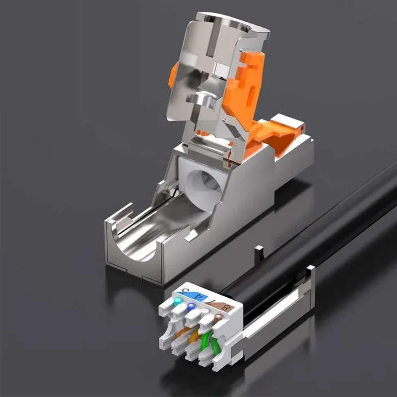Connecteurs RJ45 Cat8, Cat7 et Cat6A avec outil de sertissage métallique, compatibles câbles LAN 22 à 24 AWG, 2000 MHz, 40 Gbit/s, réutilisables 4