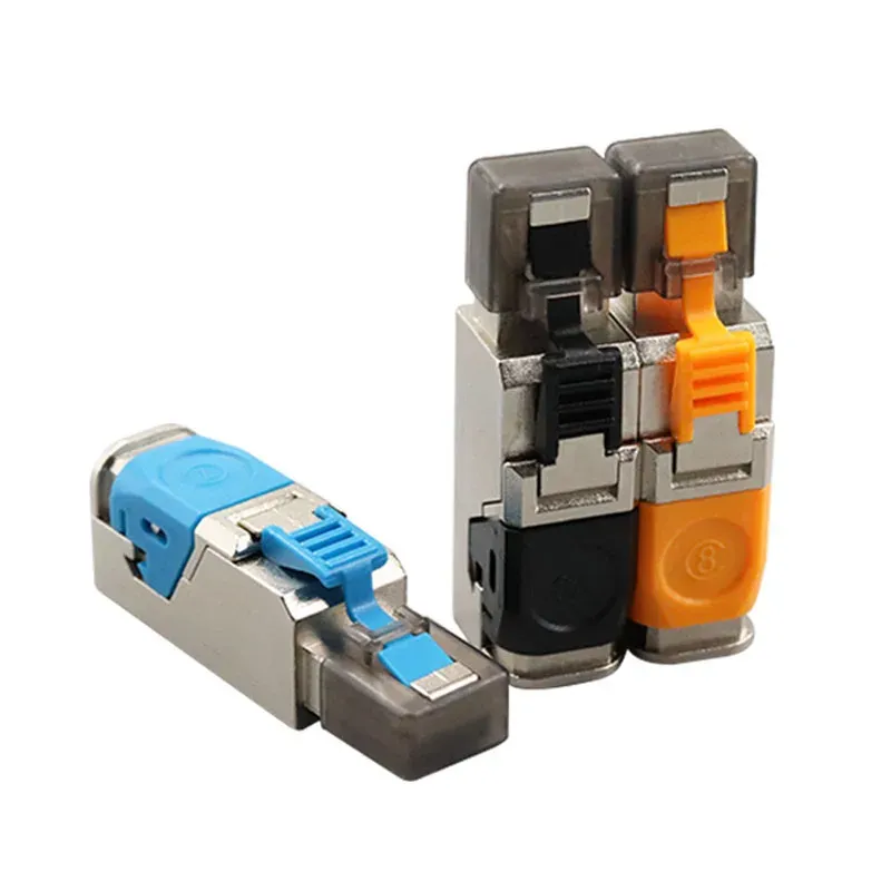 Connecteurs RJ45 Cat8, Cat7 et Cat6A avec outil de sertissage métallique, compatibles câbles LAN 22 à 24 AWG, 2000 MHz, 40 Gbit/s, réutilisables 6