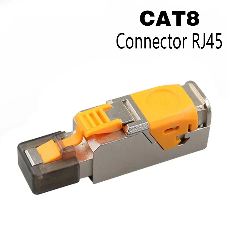 Connecteurs RJ45 Cat8, Cat7 et Cat6A avec outil de sertissage métallique, compatibles câbles LAN 22 à 24 AWG, 2000 MHz, 40 Gbit/s, réutilisables 9