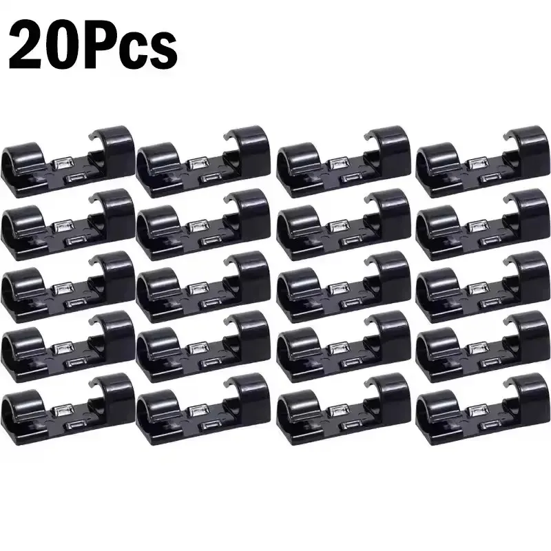 Organiseur de câbles, clips porte-câbles auto-adhésifs, gestion des câbles de bureau pour souris PC, fixation de cordon d'alimentation USB, mur, voiture et bureau à domicile 11