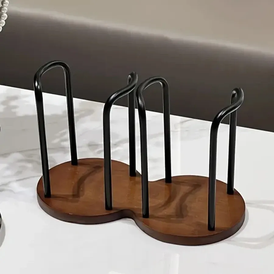 Support de rangement pour gobelets jetables, distributeur de gobelets en bois avec tige longue, présentoir pour tasses et organisateur de fournitures 8