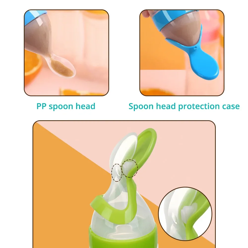 BiSantos Tasse en silicone avec cuillère doseuse, pour riz, céréales et complément alimentaire au lait 3