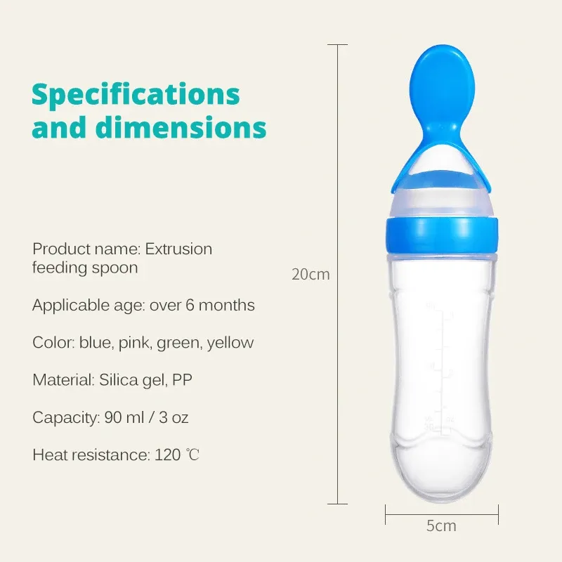 Cuillère-presse en silicone pour bébé en situation d'alimentation