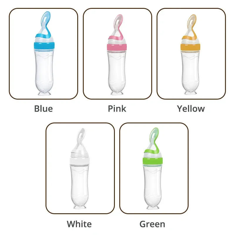 Cuillère-presse en silicone pour l'alimentation de bébé