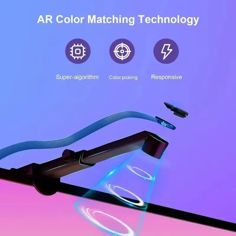 Ruban LED RGBIC de rétroéclairage pour PC et TV avec capteur de couleur, contrôle par application et synchronisation musicale pour une ambiance de jeu 6