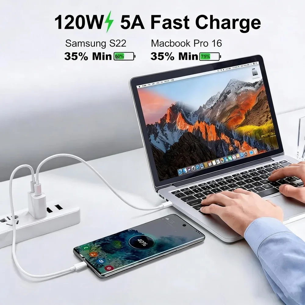 Câbles USB-C de charge rapide en situation d'usage