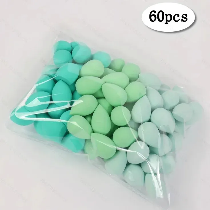 Lot de 3, 20 ou 60 mini éponges de maquillage réutilisables et portables en forme de goutte d'eau pour fond de teint 8