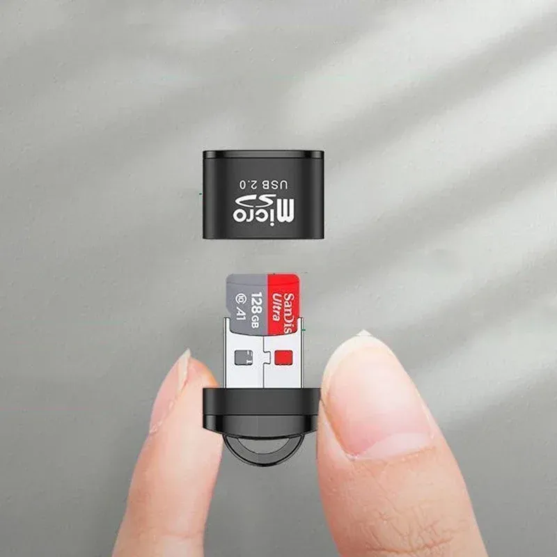 Mini lecteur de carte mémoire USB pour microSD/TF, adaptateur haute vitesse USB 2.0 pour ordinateur de bureau et portable 4