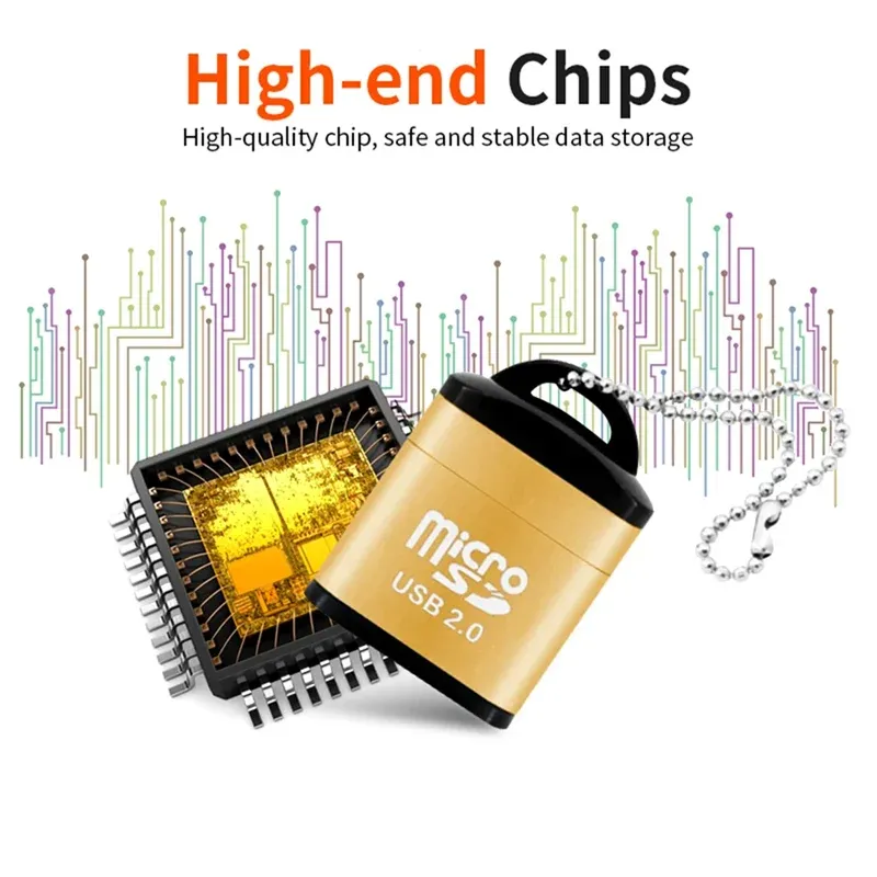 Mini lecteur de carte mémoire USB pour microSD/TF, adaptateur haute vitesse USB 2.0 pour ordinateur de bureau et portable 6