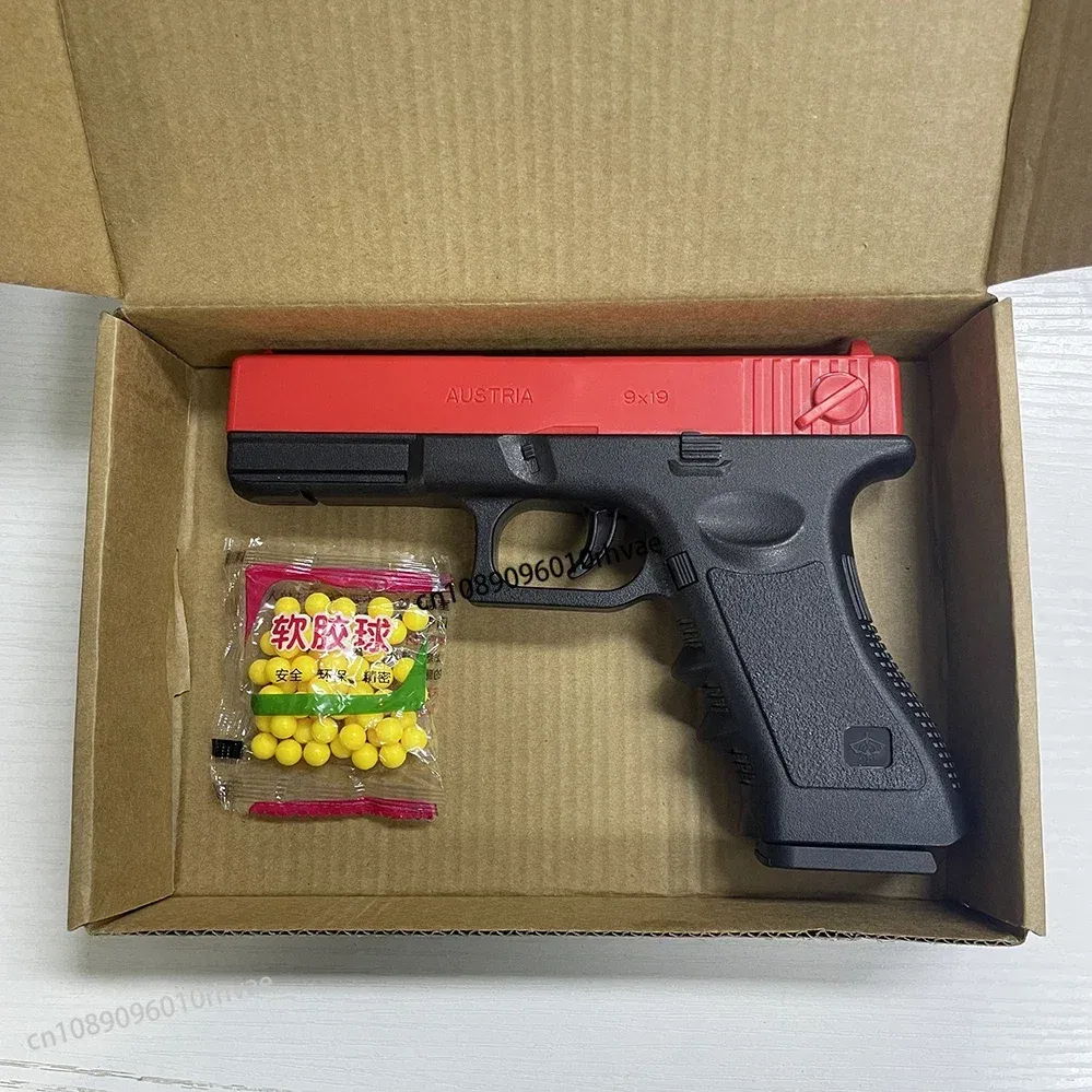 Pistolet Airsoft G17 à billes souples, manuel, avec chargeur inférieur et laser, pour sports de plein air - Image 1