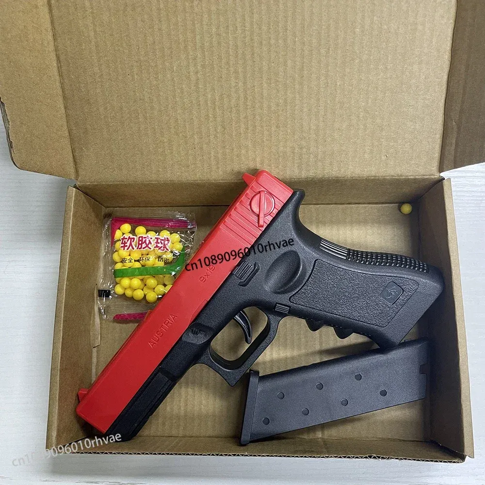 Pistolet Airsoft G17 à billes souples, manuel, avec chargeur inférieur et laser, pour sports de plein air 3