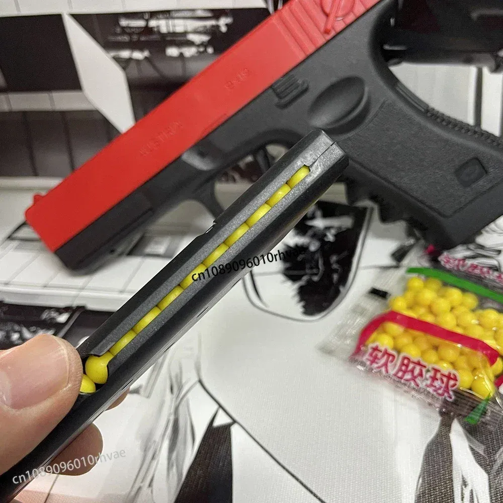 Pistolet Airsoft G17 à billes souples, manuel, avec chargeur inférieur et laser, pour sports de plein air 6