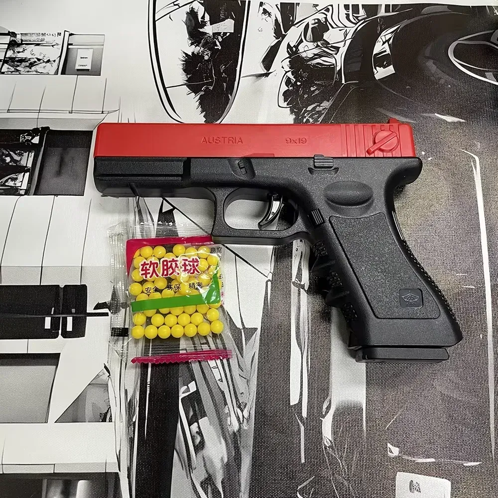 Pistolet Airsoft G17 à billes souples, manuel, avec chargeur inférieur et laser, pour sports de plein air 10
