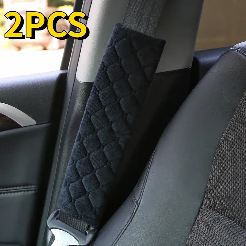 Lot de 2 housses de ceinture de sécurité universelles et réglables en peluche, coussinets d'épaule pour enfants et adultes, accessoires d'habitacle automobile 10