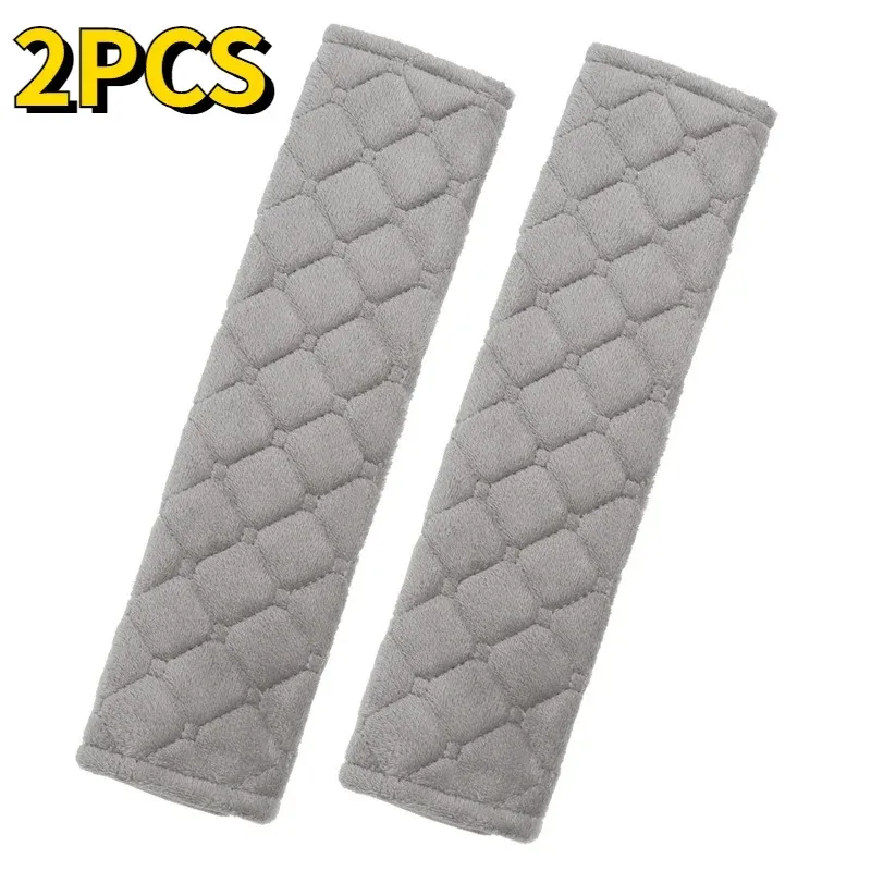 Lot de 2 housses de ceinture de sécurité universelles et réglables en peluche, coussinets d'épaule pour enfants et adultes, accessoires d'habitacle automobile 9