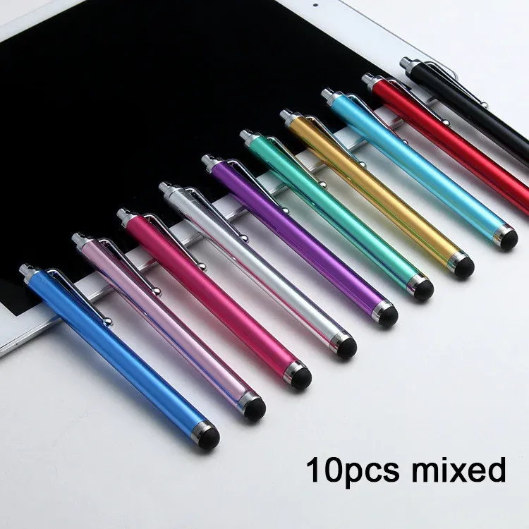Stylet capacitif universel pour écran tactile, lot de 10, compatible tablettes, iPhone, iPad et smartphones Android, pointe en caoutchouc 9