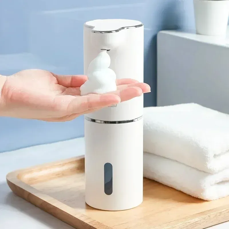 Distributeur de savon moussant intelligent, rechargeable par USB, à capteur sans contact, en ABS de haute qualité pour salle de bain et cuisine 3