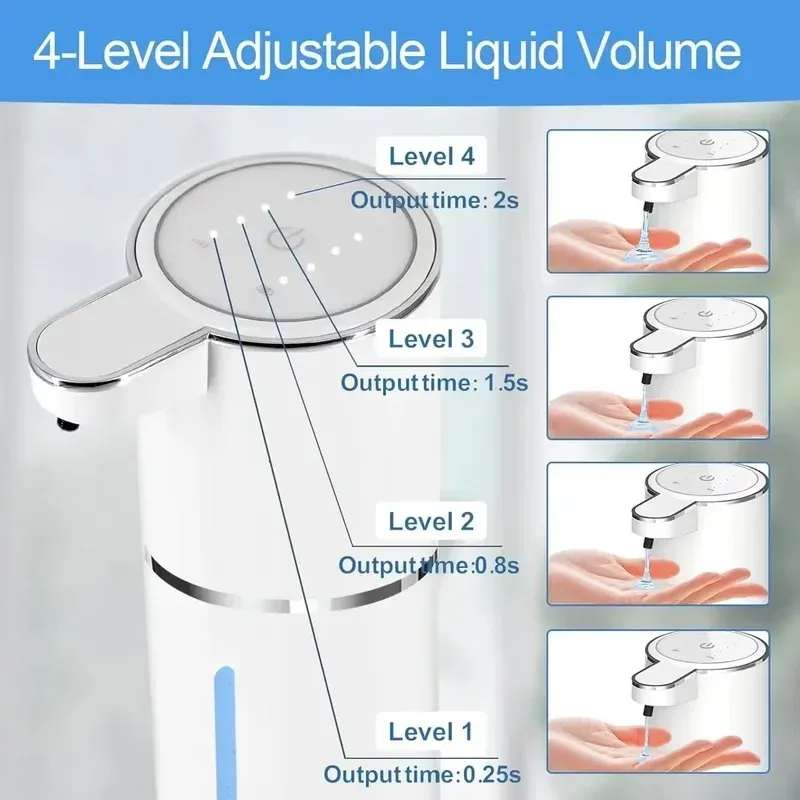 Distributeur de savon moussant intelligent, rechargeable par USB, à capteur sans contact, en ABS de haute qualité pour salle de bain et cuisine 2