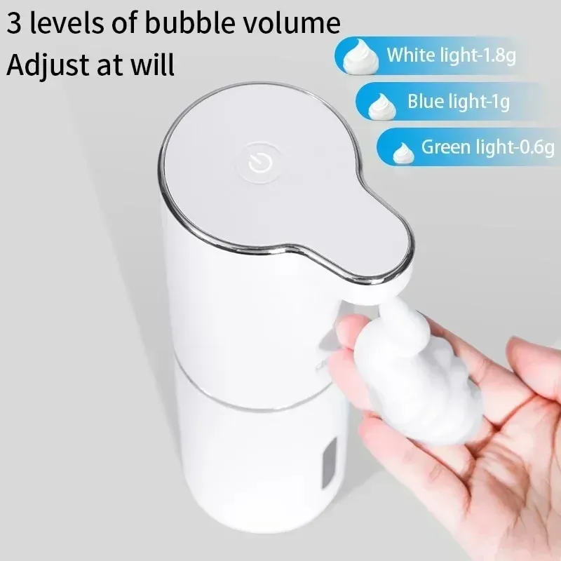 Distributeur de savon moussant intelligent, rechargeable par USB, à capteur sans contact, en ABS de haute qualité pour salle de bain et cuisine 6