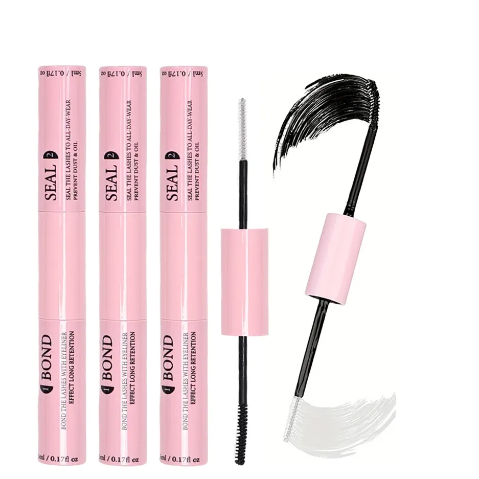 Lot de 3 colles 2 en 1 adhésive et scellante pour cils en grappes, outil de maquillage pour faux cils