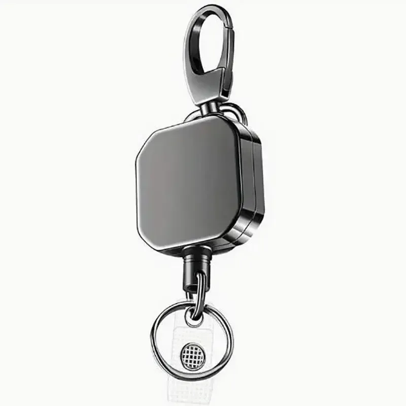 Porte-clés rétractable pour badge en métal