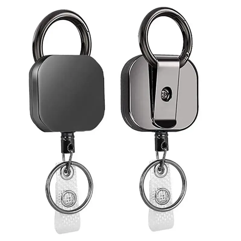 Porte-clés rétractable pour badge en métal