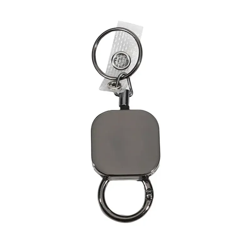 Porte-clés rétractable en fil métallique robuste, bobine porte-badge avec lanière d'identification, étiquette de nom 9