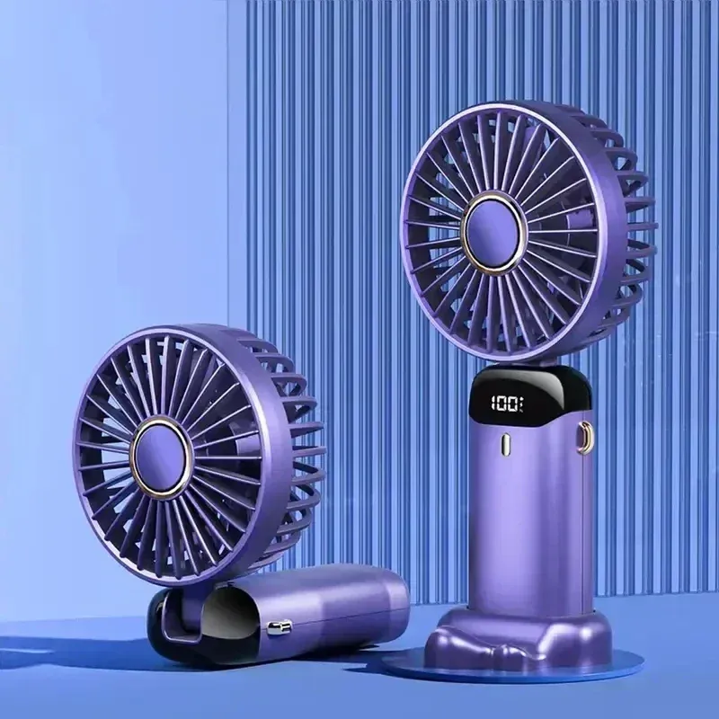 Ventilateur portable rechargeable avec écran LED, inclinable à 90°, 5 vitesses, diffuseur d'huiles essentielles compact