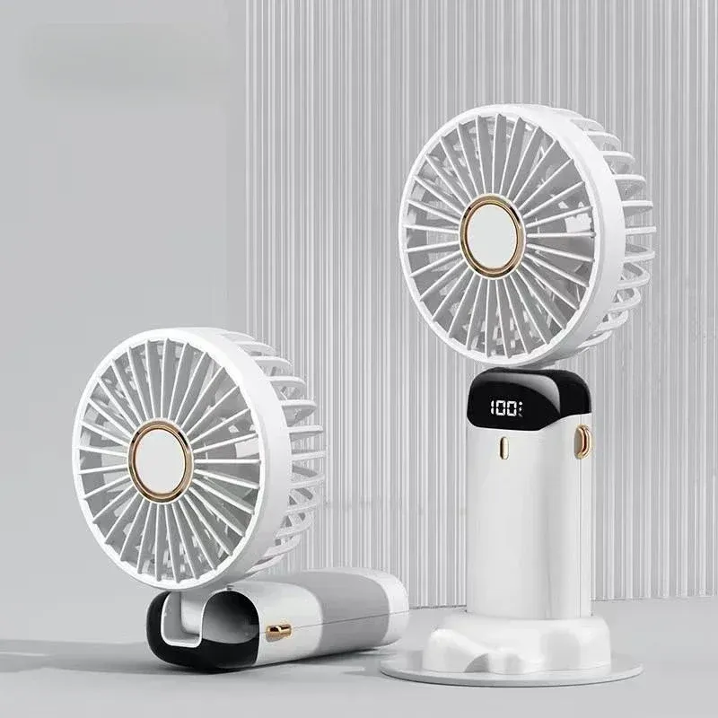 Ventilateur portable rechargeable avec écran LED, inclinable à 90°, 5 vitesses, diffuseur d'huiles essentielles compact 8