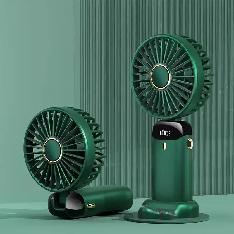 Ventilateur portable rechargeable avec écran LED, inclinable à 90°, 5 vitesses, diffuseur d'huiles essentielles compact 10