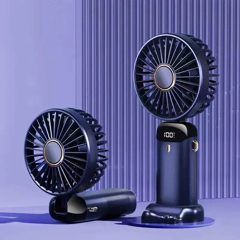 Ventilateur portable rechargeable avec écran LED, inclinable à 90°, 5 vitesses, diffuseur d'huiles essentielles compact 9