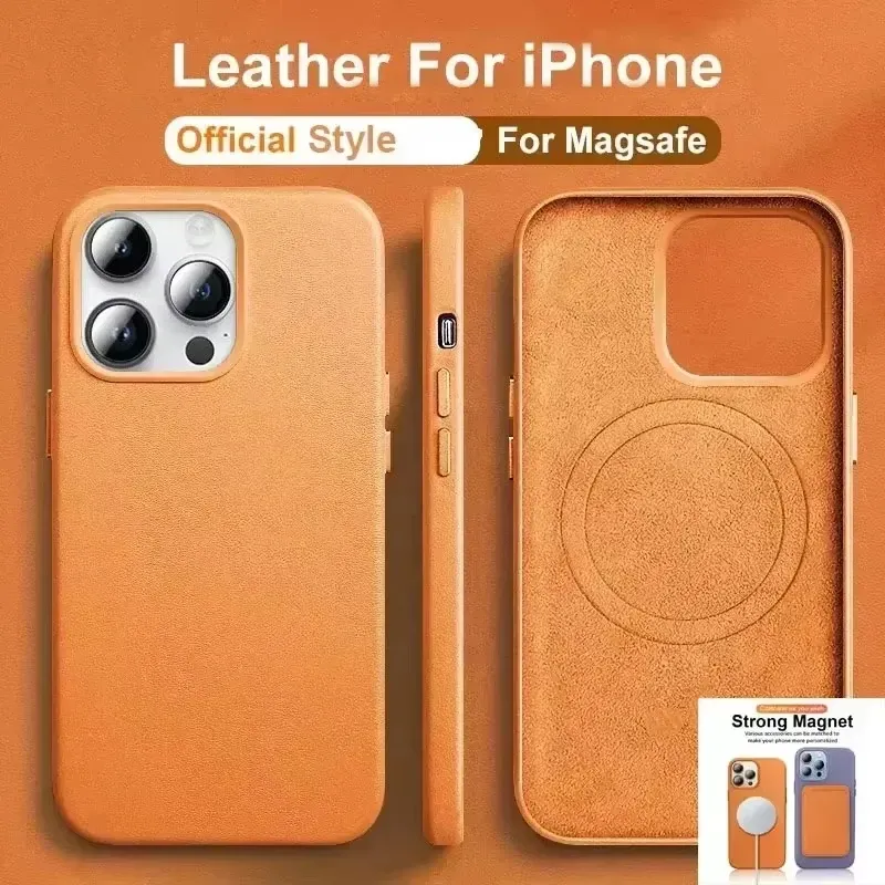 Étui en cuir magnétique de luxe compatible MagSafe pour iPhone 12 à 18 (Plus, Pro, Pro Max) 2