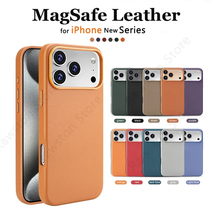 Étui en cuir magnétique de luxe compatible MagSafe pour iPhone 12 à 18 (Plus, Pro, Pro Max) 6