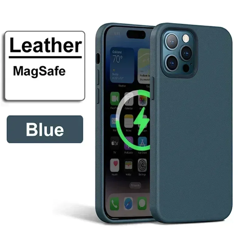 Étui en cuir magnétique de luxe compatible MagSafe pour iPhone 12 à 18 (Plus, Pro, Pro Max) 9