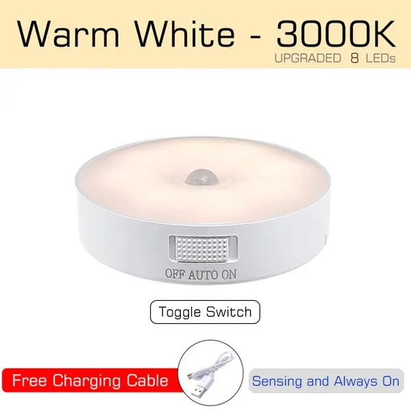 Veilleuse LED rechargeable USB avec capteur de mouvement pour cuisine, chambre, escaliers, couloir et placard 8
