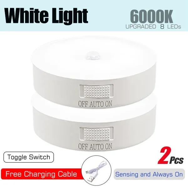 Veilleuse LED rechargeable USB avec capteur de mouvement pour cuisine, chambre, escaliers, couloir et placard 12