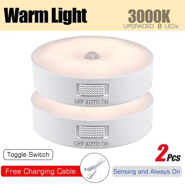 Veilleuse LED rechargeable USB avec capteur de mouvement pour cuisine, chambre, escaliers, couloir et placard 11